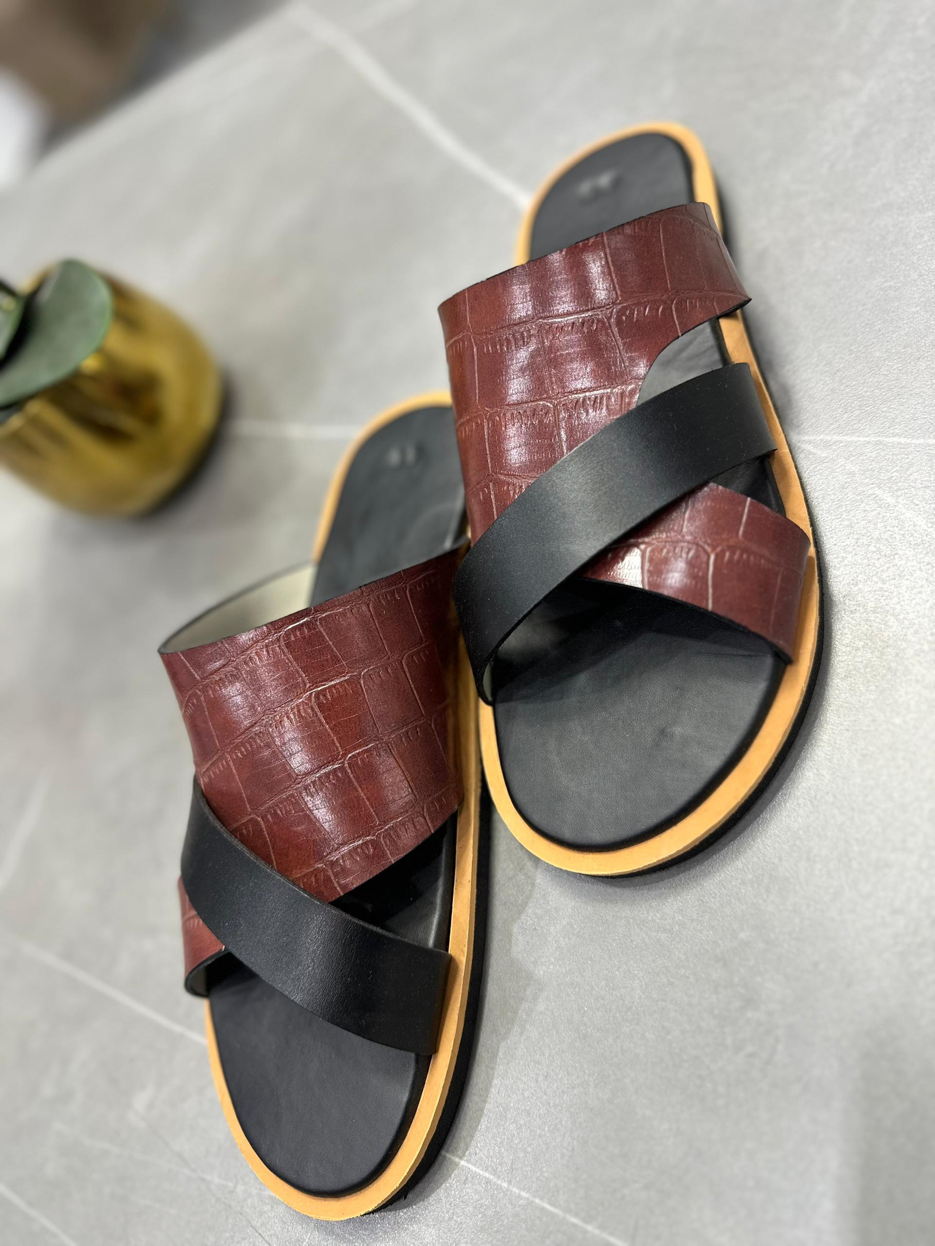 Sandales Fusion Kôrô – Cuir Croco & Premium
